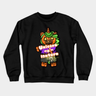 Unicorn with phrase - Unicorn-o’- lantern Crewneck Sweatshirt